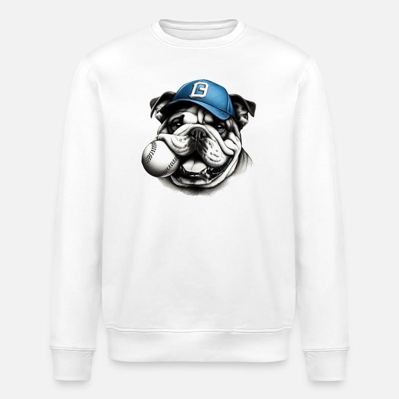 Bouledogue anglais Baseball Chien - Sweat bio ROLLER Stanley/Stella Unisexe - blanc