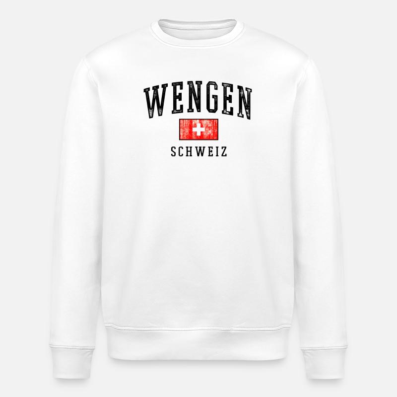 Wengen Schweiz Emblem - Stanley/Stella Unisex Bio-Sweatshirt ROLLER - Weiß