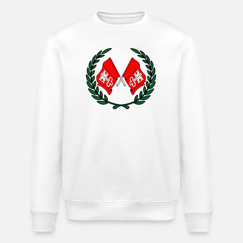 Drapeaux Nidwald Suisse couronne de laurier - Sweat bio ROLLER Stanley/Stella Unisexe - blanc