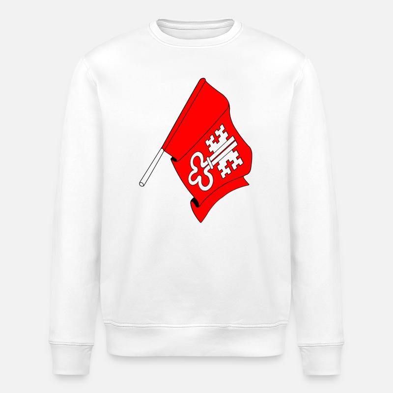 Flagge Nidwalden Schweiz - Stanley/Stella Unisex Bio-Sweatshirt ROLLER - Weiß