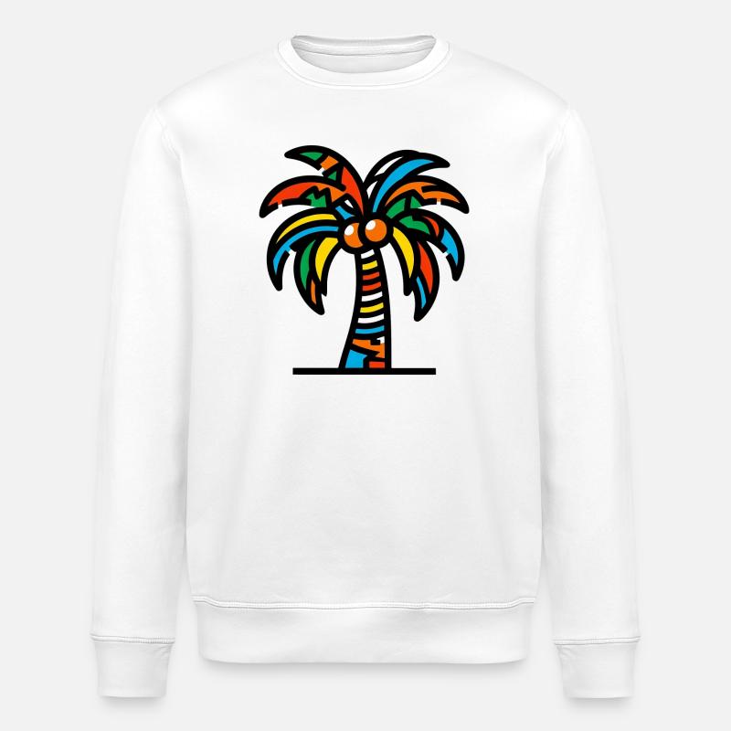 Palmier - Sweat bio ROLLER Stanley/Stella Unisexe - blanc