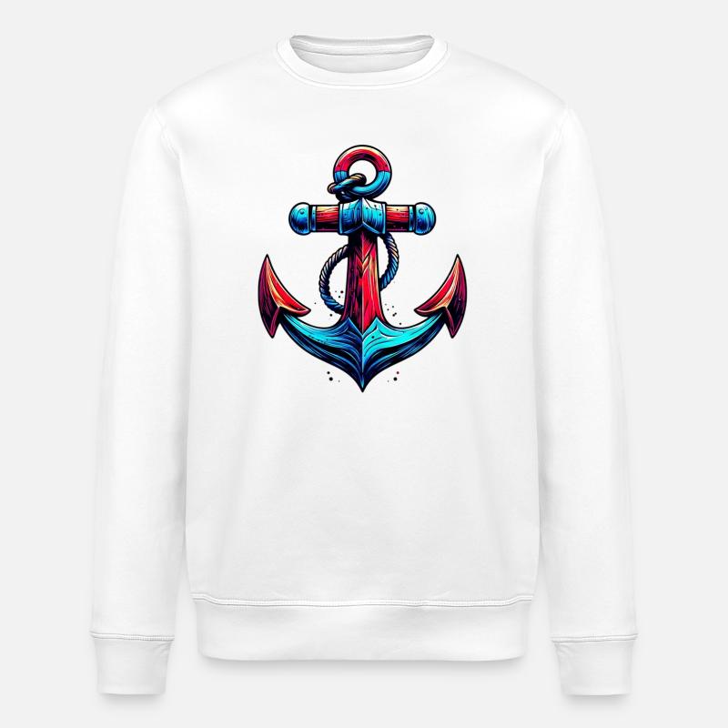 Ein Anker - Stanley/Stella Unisex Bio-Sweatshirt ROLLER - Weiß