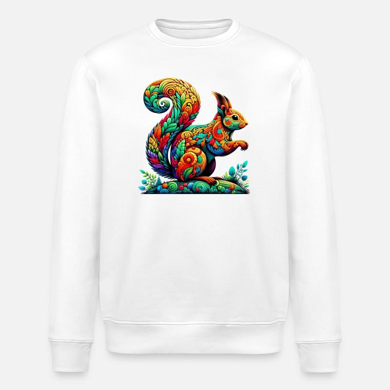 Squirrel - Stanley/Stella ROLLER Unisex Organic Sweatshirt - white