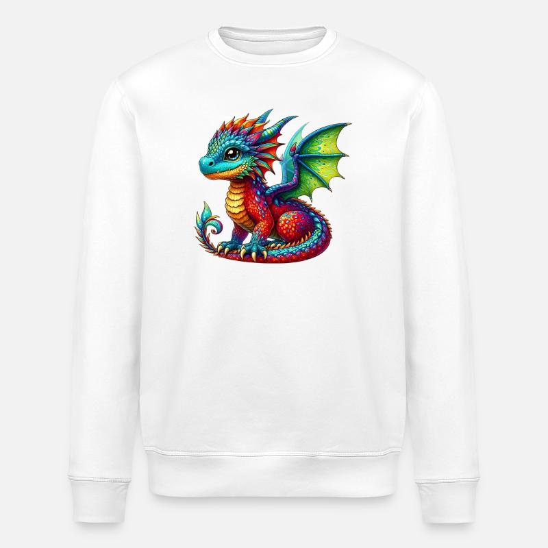 Dragon - Stanley/Stella ROLLER Unisex Organic Sweatshirt - white