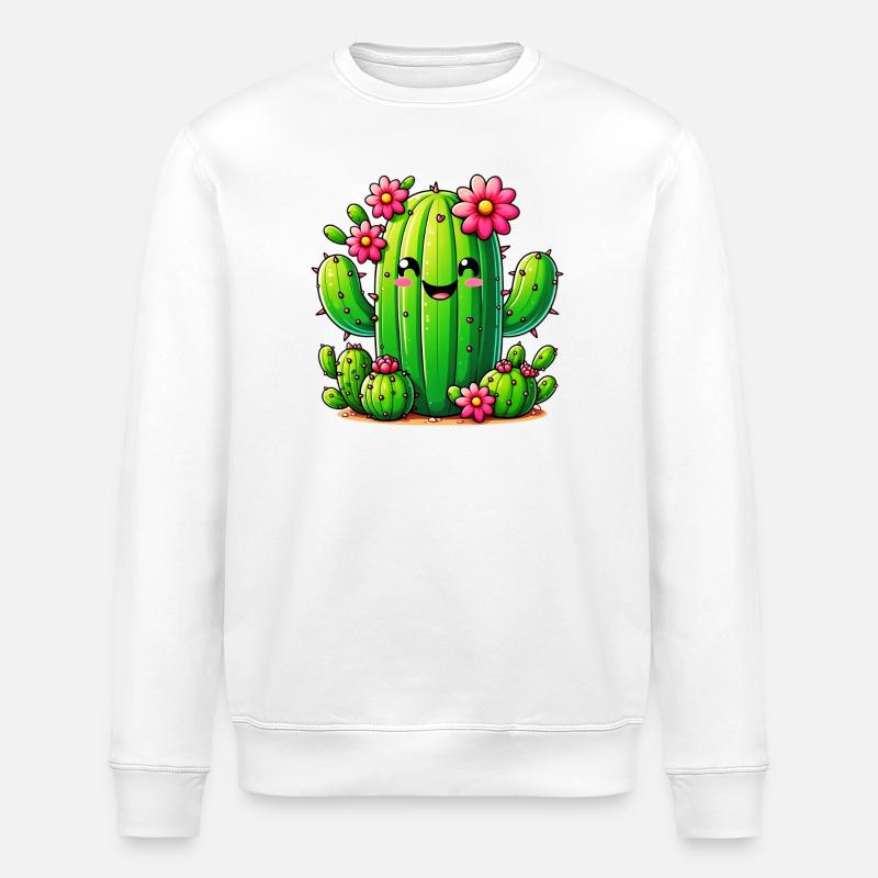 Cactus - Stanley/Stella ROLLER Unisex Organic Sweatshirt - white