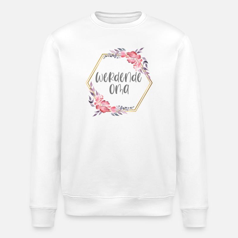 Boho werdende Oma Schwangerschaft Geschenk - Stanley/Stella Unisex Bio-Sweatshirt ROLLER - Weiß