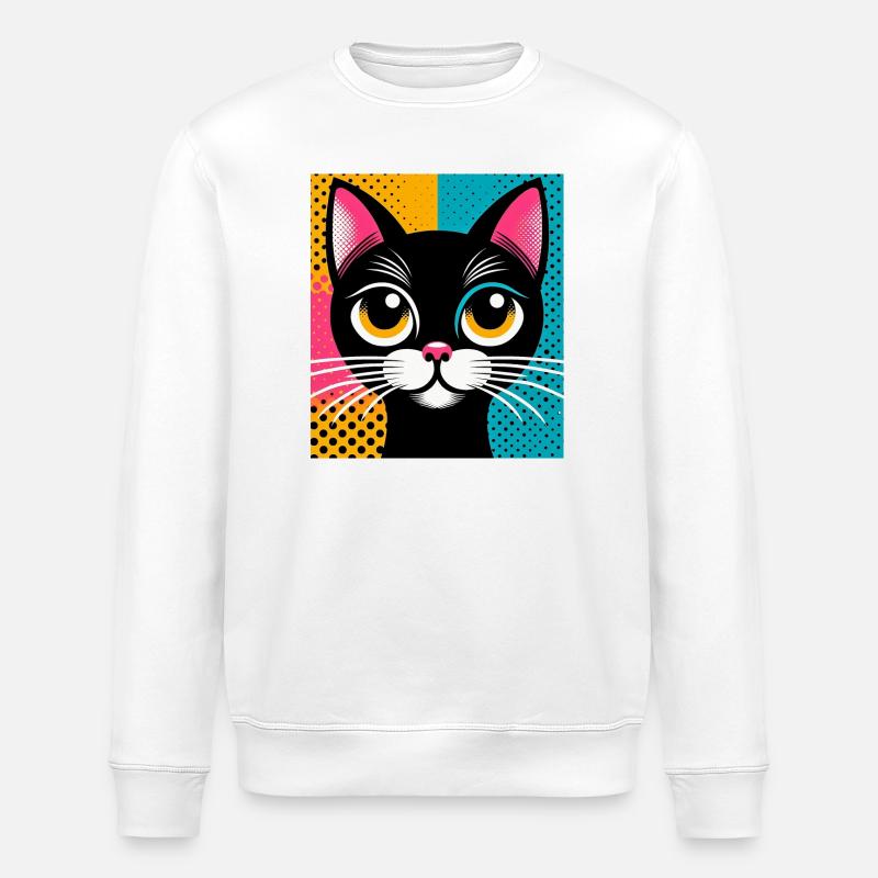 Chat - Sweat bio ROLLER Stanley/Stella Unisexe - blanc