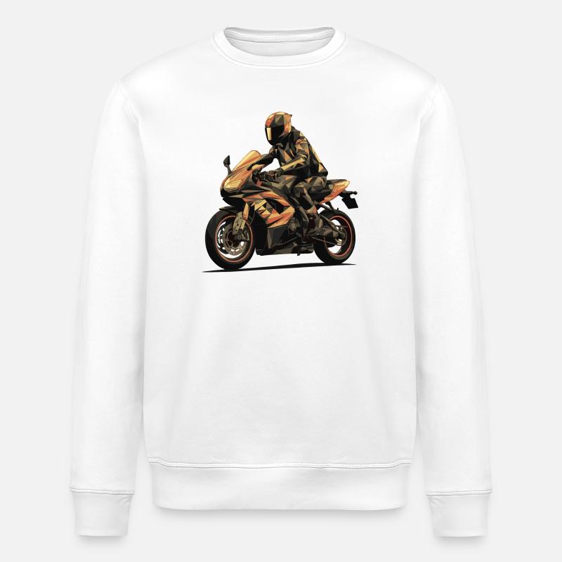 Der Biker - Stanley/Stella Unisex Bio-Sweatshirt ROLLER - Weiß