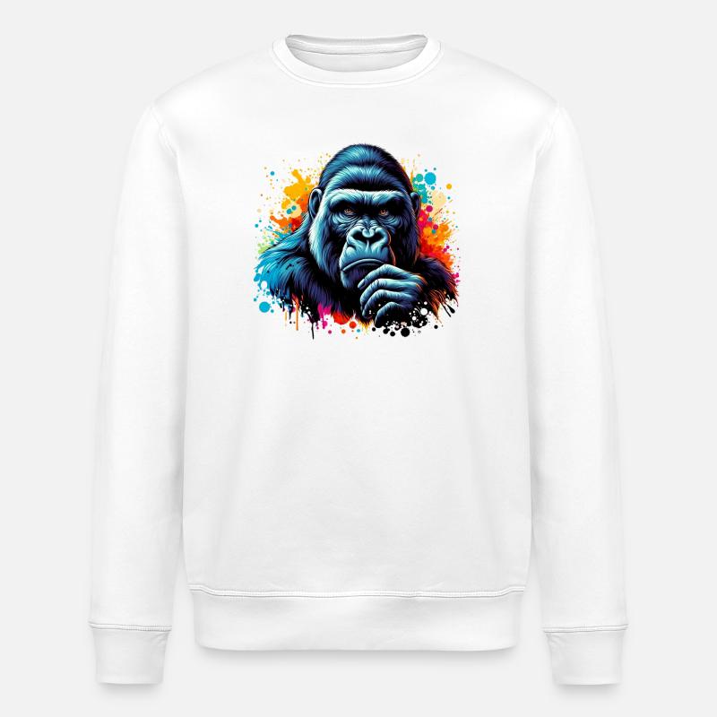 Gorille - Sweat bio ROLLER Stanley/Stella Unisexe - blanc