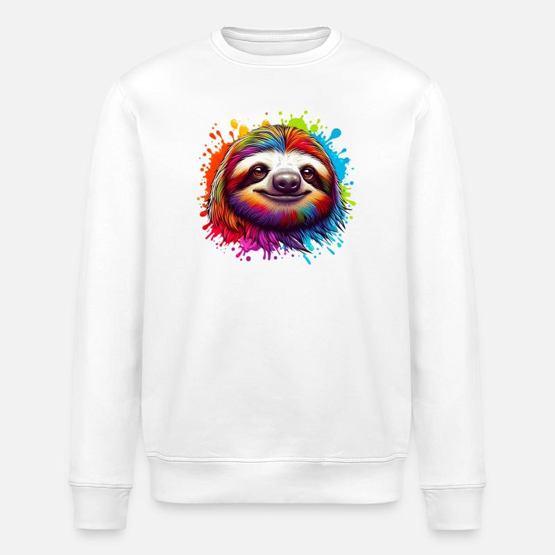 Sloth - Stanley/Stella ROLLER Unisex Organic Sweatshirt - white