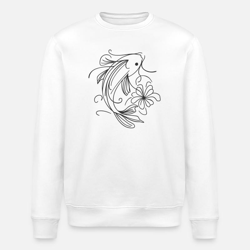 Poisson Splash Art Épurée - Sweat bio ROLLER Stanley/Stella Unisexe - blanc