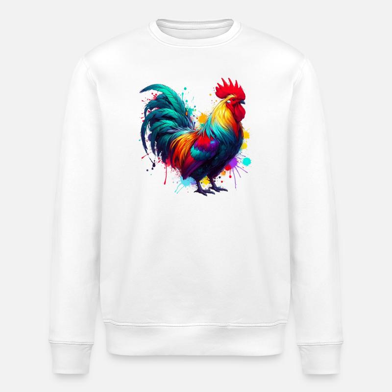 Poule coq - Sweat bio ROLLER Stanley/Stella Unisexe - blanc