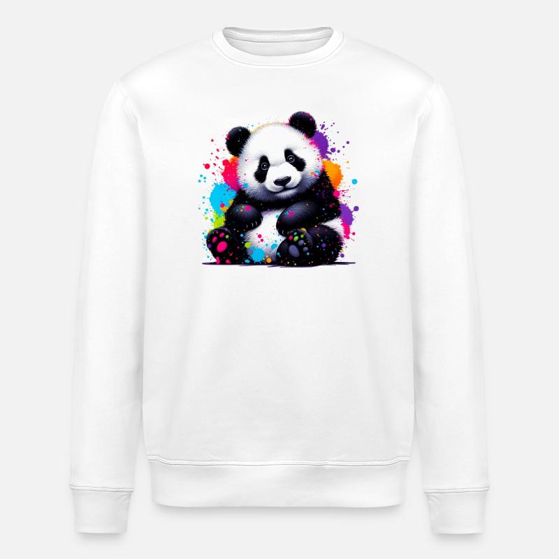 Panda - Stanley/Stella Unisex Bio-Sweatshirt ROLLER - Weiß