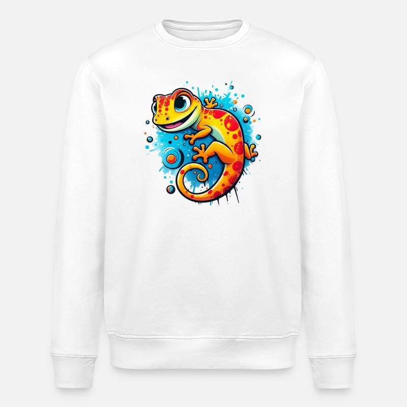 Gecko - Stanley/Stella ROLLER Unisex Organic Sweatshirt - white