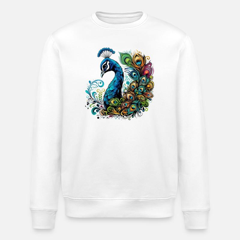 Pfau - Stanley/Stella Unisex Bio-Sweatshirt ROLLER - Weiß