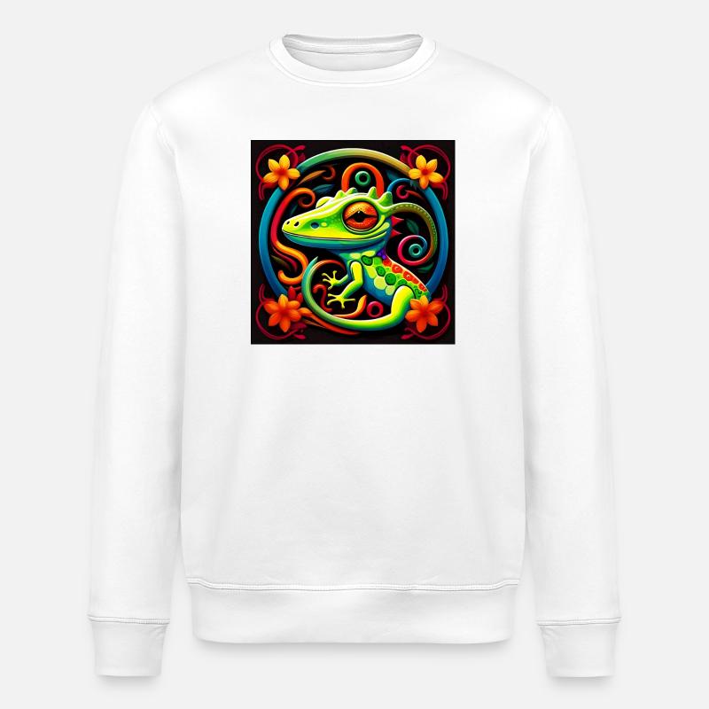 Gecko - Stanley/Stella ROLLER Unisex Organic Sweatshirt - white