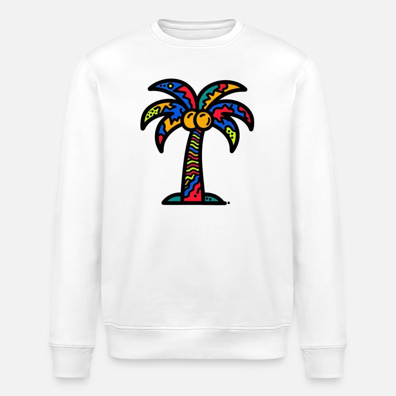 Palm tree - Stanley/Stella ROLLER Unisex Organic Sweatshirt - white
