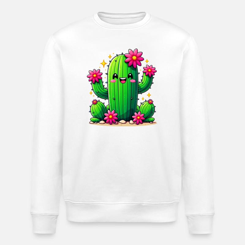 Cactus - Stanley/Stella ROLLER Unisex Organic Sweatshirt - white