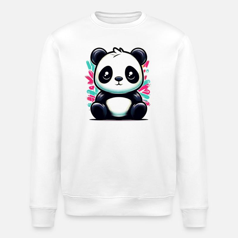 Panda - Sweat bio ROLLER Stanley/Stella Unisexe - blanc