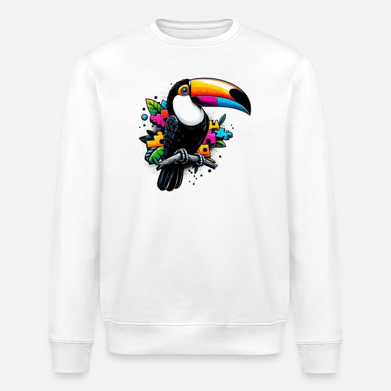 Toucan - Stanley/Stella ROLLER Unisex Organic Sweatshirt - white