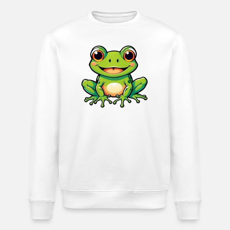 Mignon Enfants Dessin Animé Grenouille - Sweat bio ROLLER Stanley/Stella Unisexe - blanc