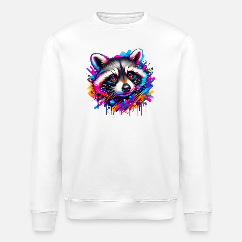 Raton laveur - Sweat bio ROLLER Stanley/Stella Unisexe - blanc