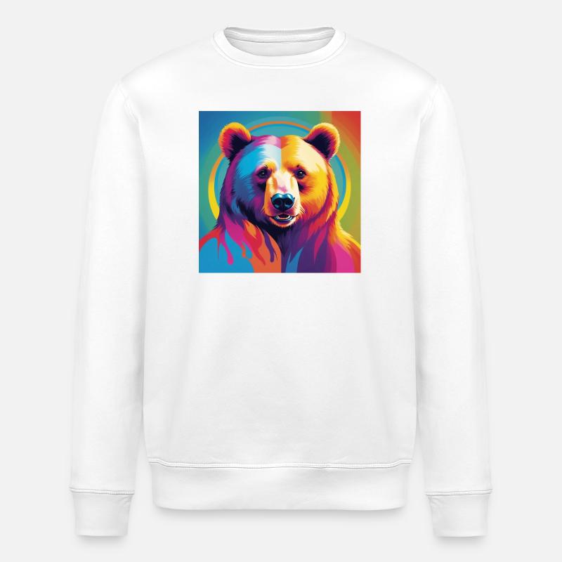 Pride Bear - Stanley/Stella Unisex Bio-Sweatshirt ROLLER - Weiß