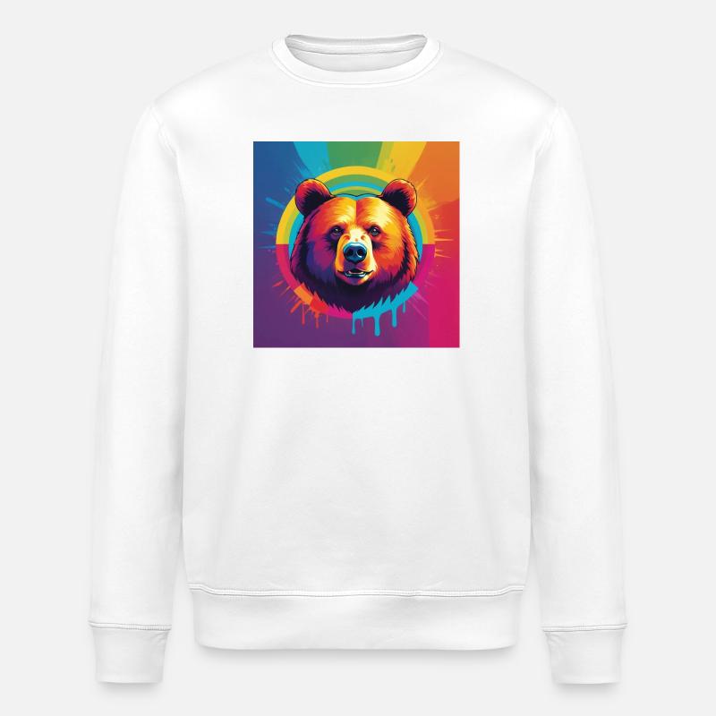 Pride Bear - Stanley/Stella ROLLER Unisex Organic Sweatshirt - white