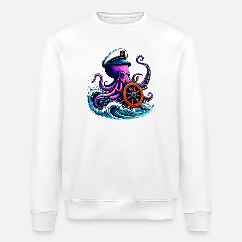 Pieuvre - Sweat bio ROLLER Stanley/Stella Unisexe - blanc