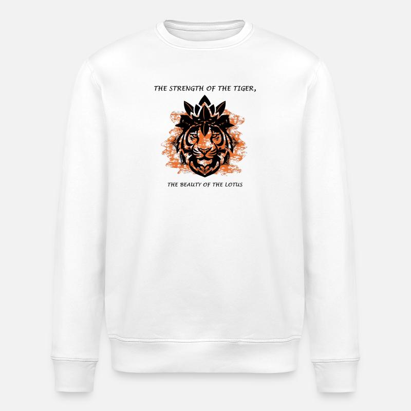 Tiger Lotus Indien - Stanley/Stella Unisex Bio-Sweatshirt ROLLER - Weiß