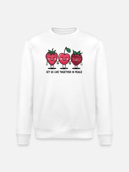 Berries of Peace - Stanley/Stella ROLLER Unisex Organic Sweatshirt - white