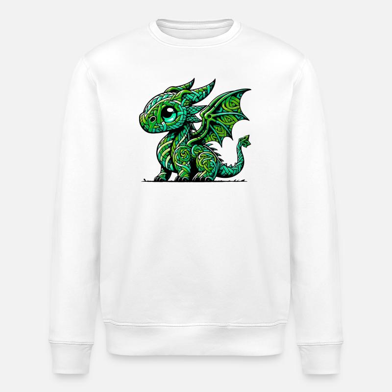 Dragon - Stanley/Stella ROLLER Unisex Organic Sweatshirt - white