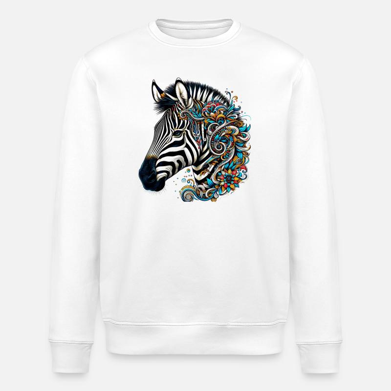 Zebra - Stanley/Stella ROLLER Unisex Organic Sweatshirt - white