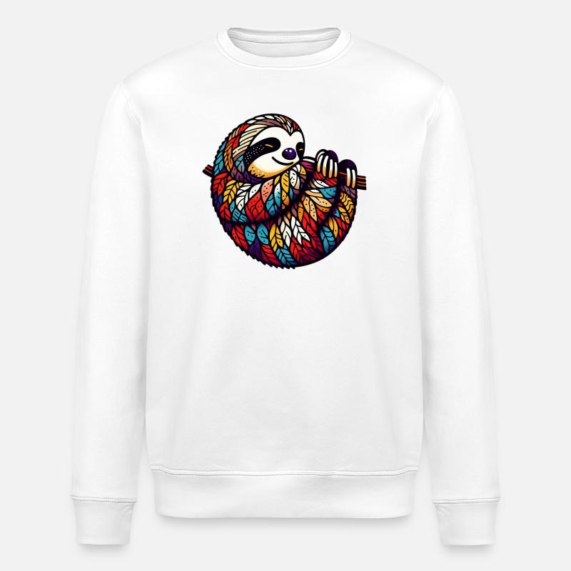 Sloth - Stanley/Stella ROLLER Unisex Organic Sweatshirt - white