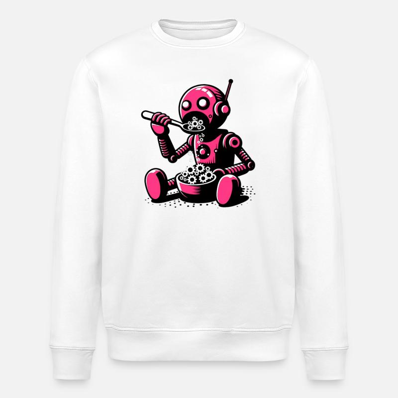 Martian Extraterrestrial Alien Robot - Stanley/Stella ROLLER Unisex Organic Sweatshirt - white