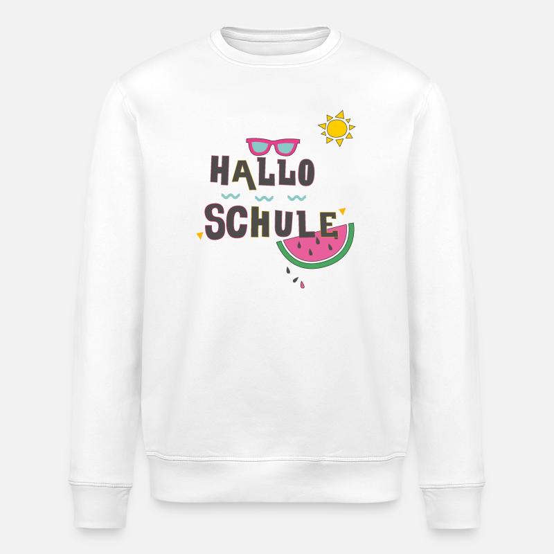 Hallo Schule, Einschulung - Stanley/Stella Unisex Bio-Sweatshirt ROLLER - Weiß