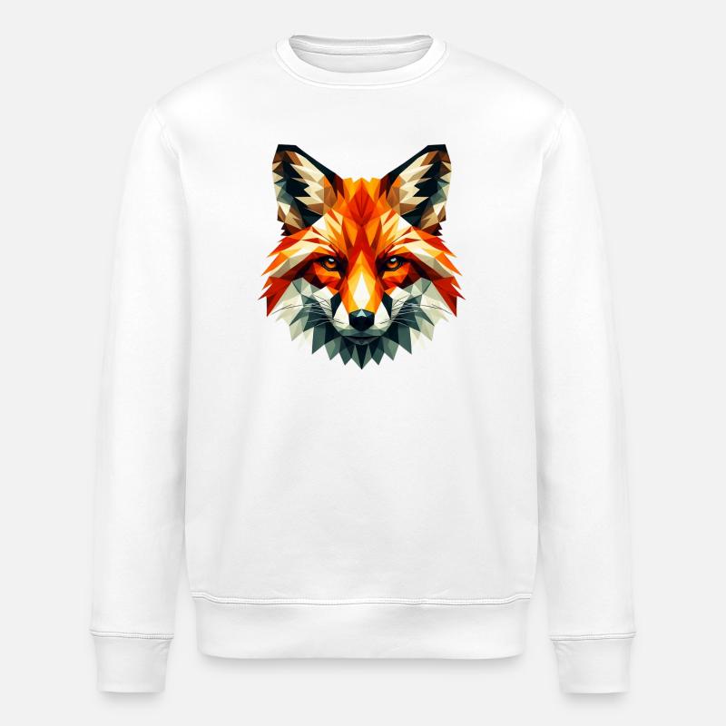 Polygonal Fox - Stanley/Stella ROLLER Unisex Organic Sweatshirt - white