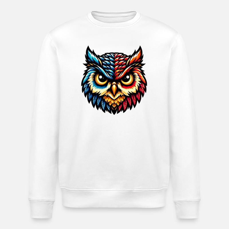 Owl - Stanley/Stella ROLLER Unisex Organic Sweatshirt - white