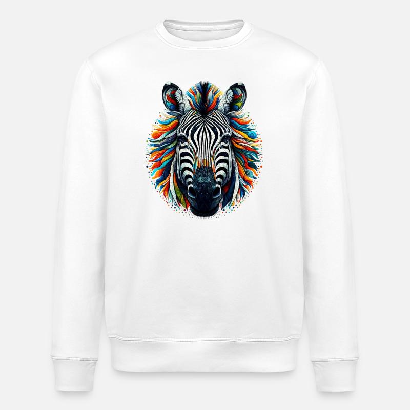 Zebra - Stanley/Stella ROLLER Unisex Organic Sweatshirt - white
