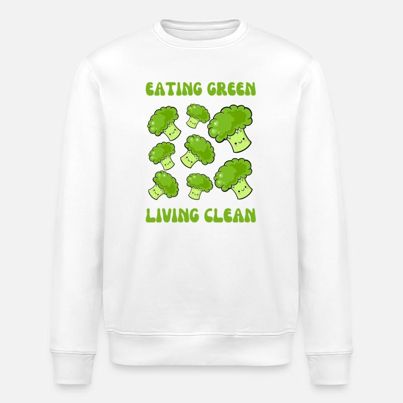 Végétarien, manger vert, vivre propre - Sweat bio ROLLER Stanley/Stella Unisexe - blanc