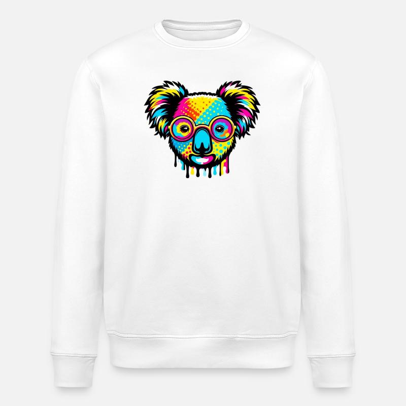 Koala avec des lunettes - Sweat bio ROLLER Stanley/Stella Unisexe - blanc