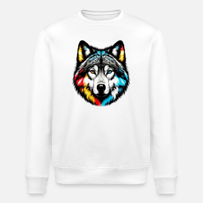 Wolf - Stanley/Stella ROLLER Unisex Organic Sweatshirt - white
