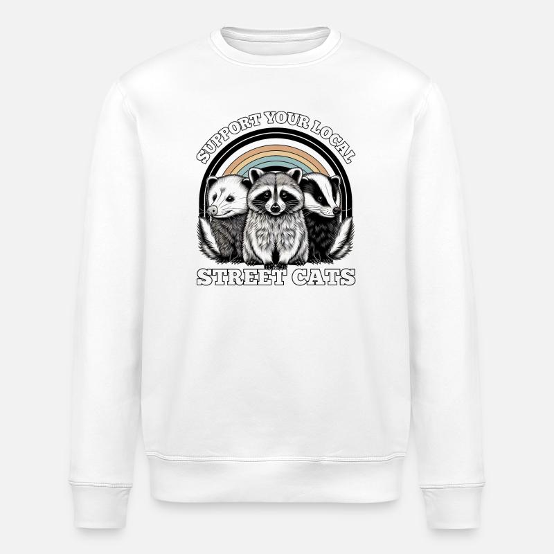 SOUTENEZ VOS CHATS DES RUES LOCAUX - Sweat bio ROLLER Stanley/Stella Unisexe - blanc