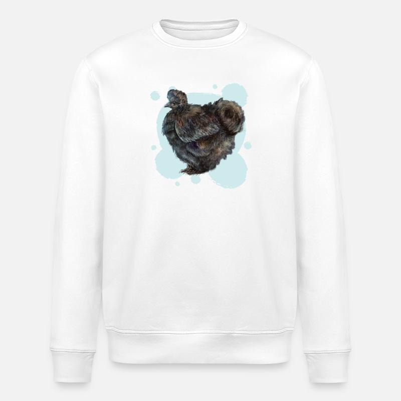 Das schwarze Seidenhuhn - Stanley/Stella Unisex Bio-Sweatshirt ROLLER - Weiß