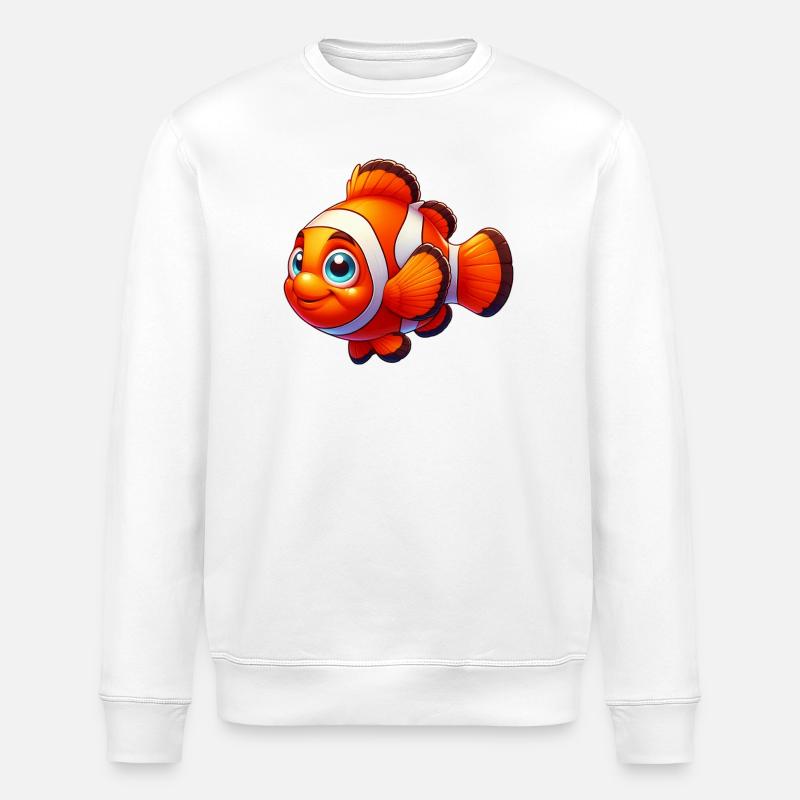 Poisson-clown - Sweat bio ROLLER Stanley/Stella Unisexe - blanc