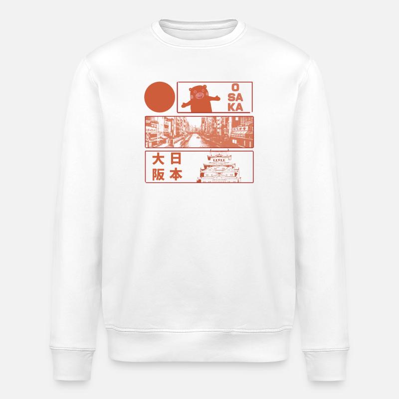 Visit Osaka Castle - Stanley/Stella Unisex Bio-Sweatshirt ROLLER - Weiß