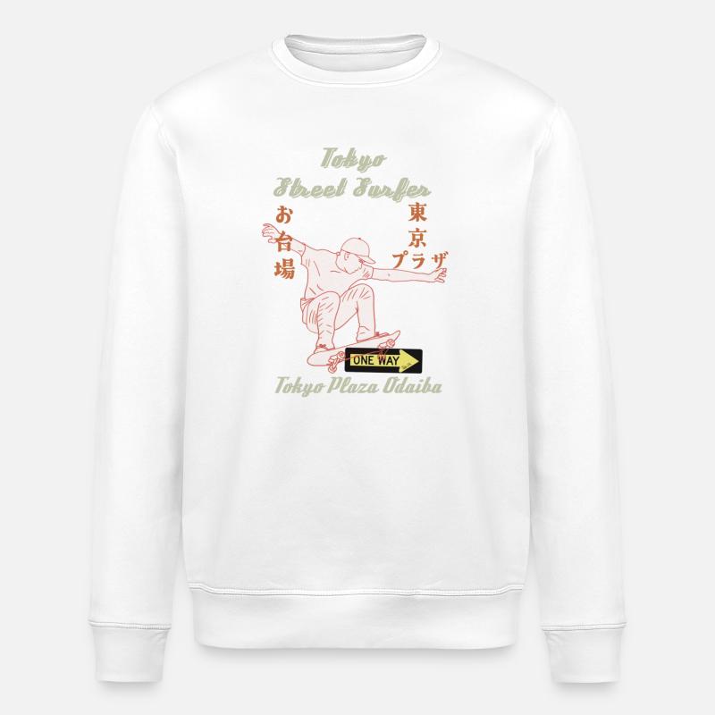 Tokyo Surfer Dude - Sweat bio ROLLER Stanley/Stella Unisexe - blanc