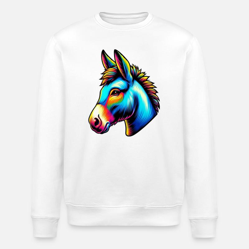 Donkey donkey pacifier mule - Stanley/Stella ROLLER Unisex Organic Sweatshirt - white