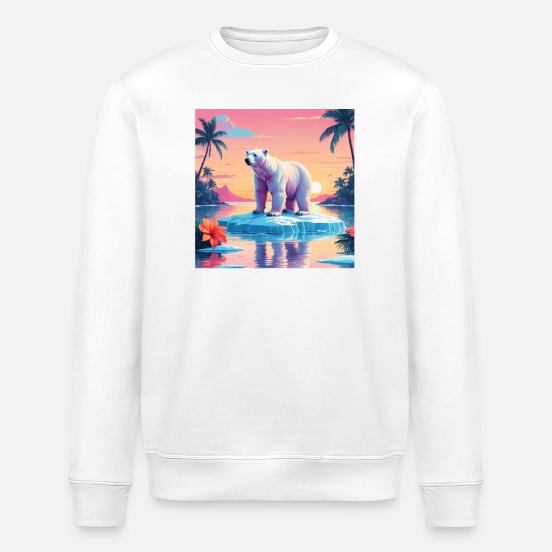 Polar Bear - Stanley/Stella ROLLER Unisex Organic Sweatshirt - white