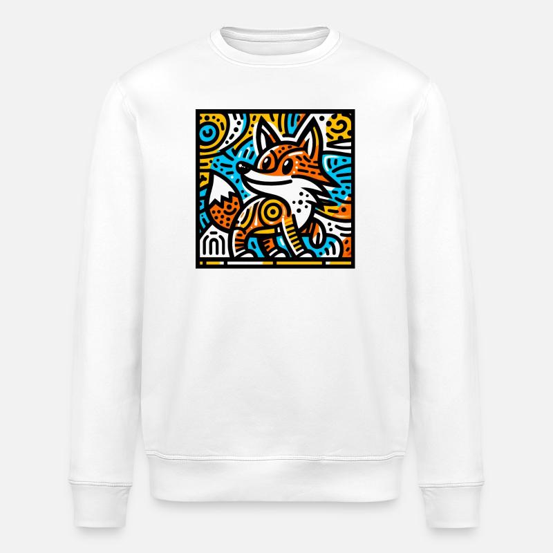 Fox - Stanley/Stella ROLLER Unisex Organic Sweatshirt - white